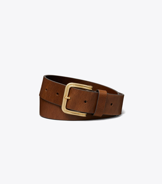 Tory Burch Everyday - Double Wire Buckle Belt - Brown / Gold