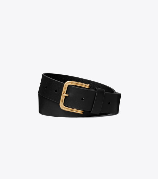 Tory Burch Essential - Double Wire Buckle Belt - Black / Gold