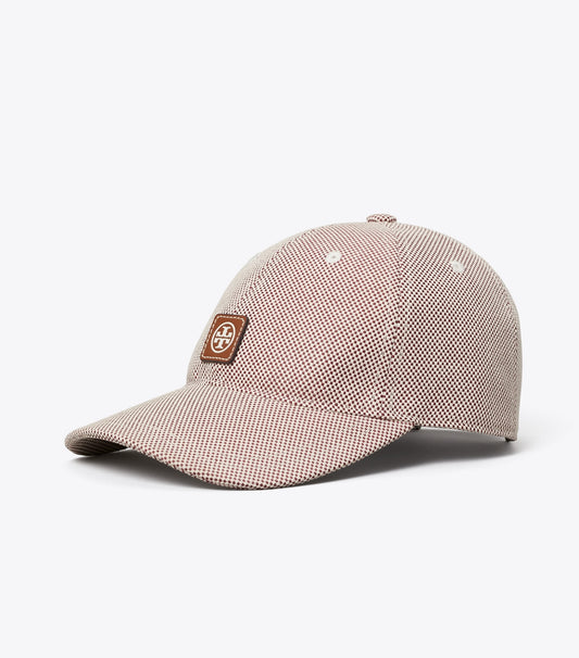 Tory Burch Discount - Two-Tone Canvas Baseball Cap - Burgundy