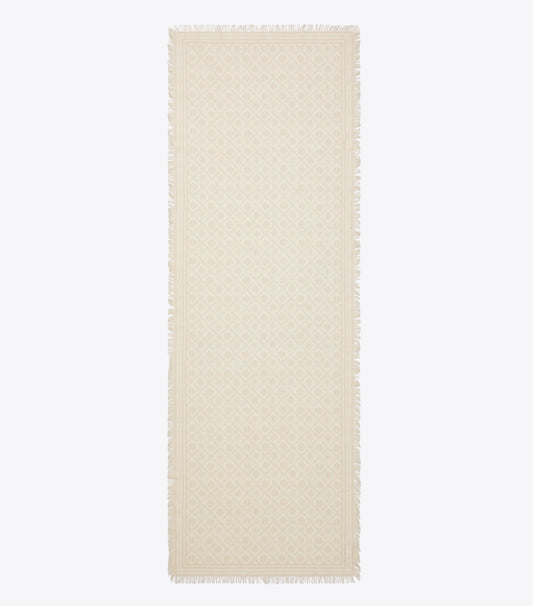 Tory Burch Exclusive - T Monogram Floral Oblong Scarf - Ivory T Monogram