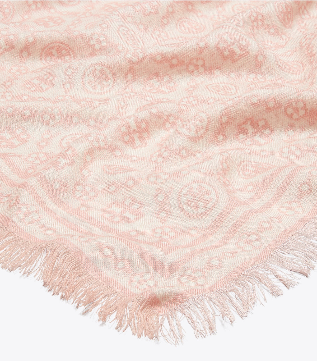 Tory Burch Popular - T Monogram Floral Oblong Scarf - Pink T Monogram