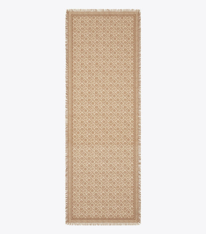 Tory Burch Hot Sale - T Monogram Floral Oblong Scarf - Chocolate T Monogram