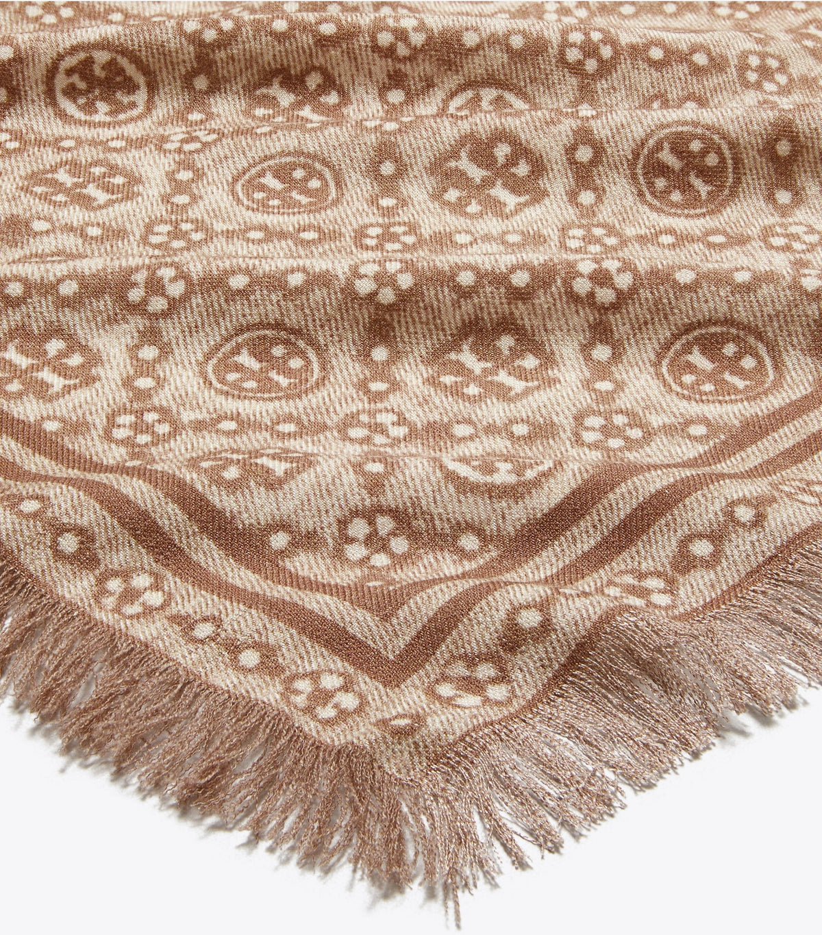 Tory Burch Hot Sale - T Monogram Floral Oblong Scarf - Chocolate T Monogram