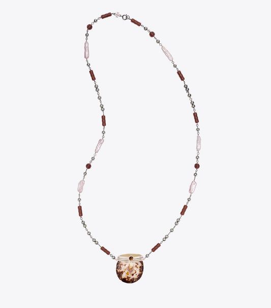 Tory Burch Popular - Runway Shell Necklace - Tory Silver