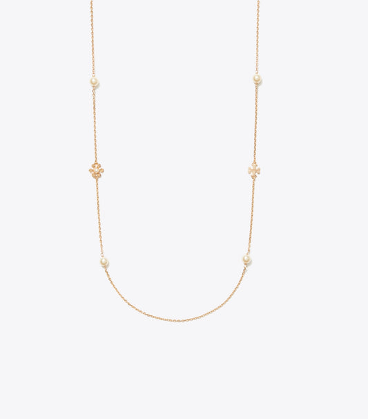 Tory Burch Everyday - Moondance Long Flower Necklace - Tory Gold / Cream