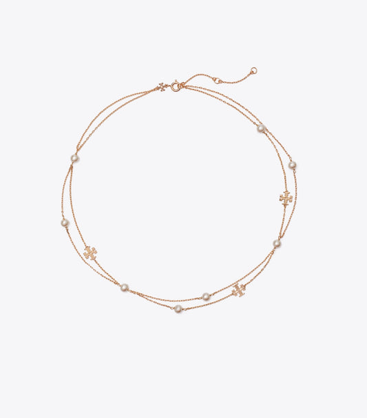 Tory Burch Classic - Moondance Layered Pearl Necklace - Tory Gold / Cream