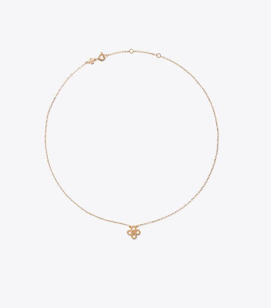 Tory Burch Signature - Forget Me Not Clover Pendant Necklace - Tory Gold
