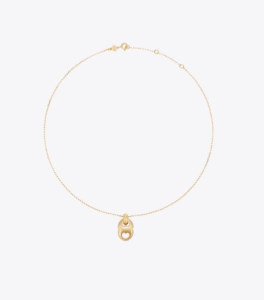 Tory Burch Exclusive - Gemini Link Pendant Necklace - Light Brass