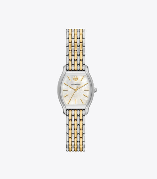 Tory Burch Popular - Small Eleanor Curve Watch - Mother-Of-Pearl/Two-Tone