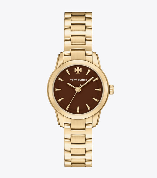 Tory Burch Sale - Small Miller Watch - Chocolate/Pale Gold