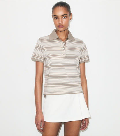 Tory Burch Great Value - Little Grumps Cotton Polo - Taupe Stripe