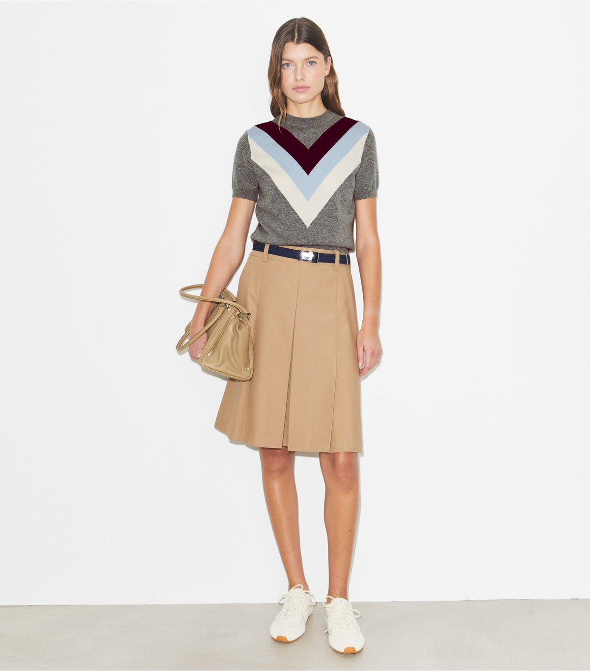 Tory Burch Deals - Pleated Nylon Skirt - Khaki