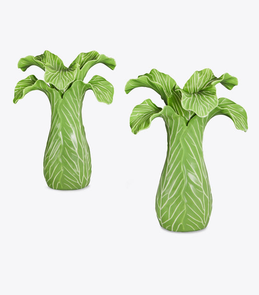 Tory Burch Value - Lettuce Ware Candlestick, Set of 2 - Green