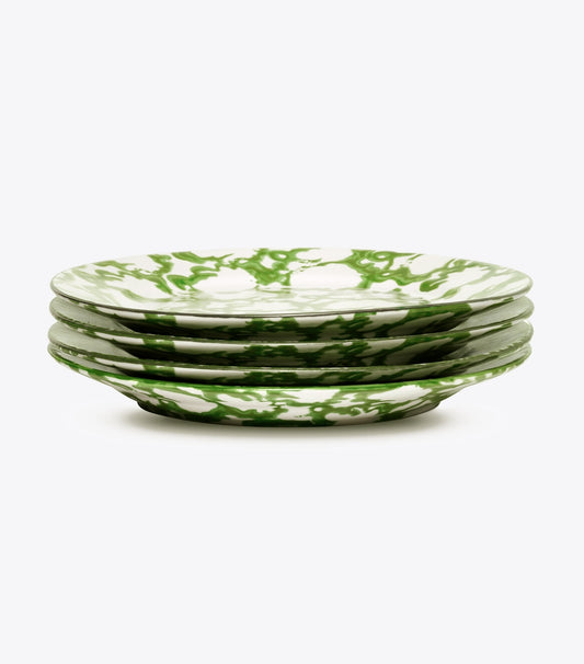 Tory Burch Trending - Spongeware Salad Plate, Set of 4 - Green/Smoke
