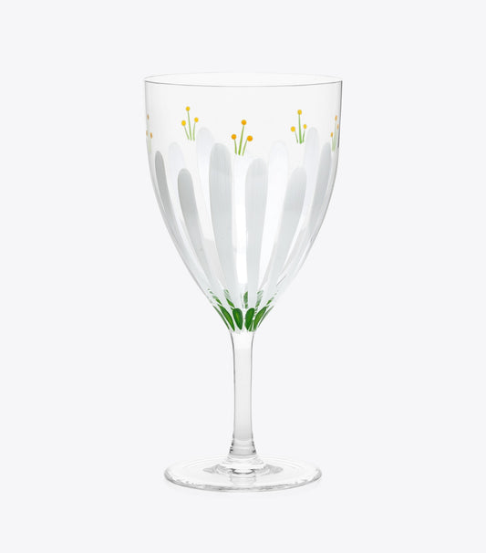 Tory Burch New - Spring Meadow Wine Glass, Set of 2 - Clear/Multi