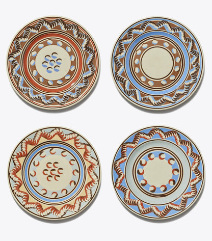 Tory Burch Exclusive - Mochaware Salad Plate, Set of 4 - Brown / Blue