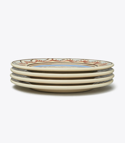 Tory Burch Exclusive - Mochaware Salad Plate, Set of 4 - Brown / Blue