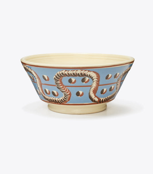 Tory Burch Signature - Mochaware Serving Bowl - Blue Multi