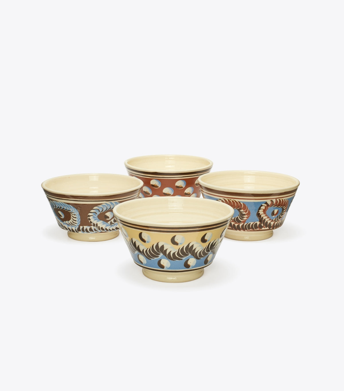 Tory Burch Signature - Mochaware Soup Bowl, Set Of 4 - Blue Multi