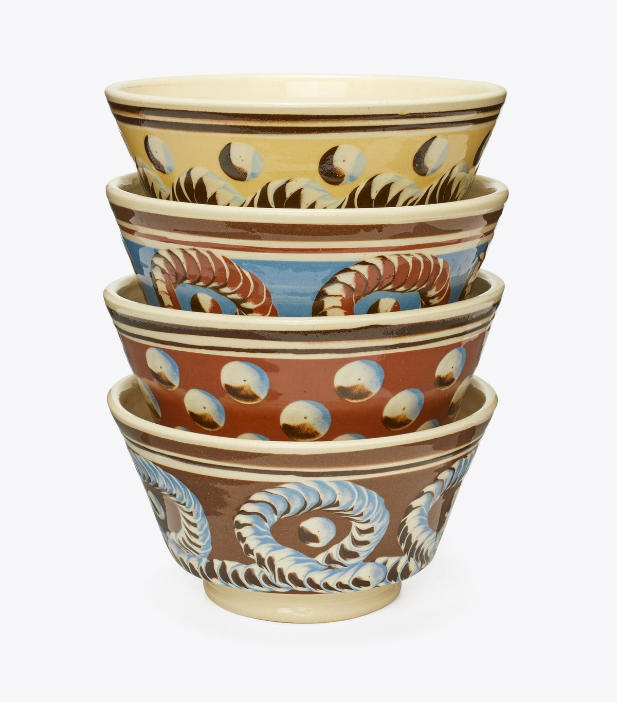 Tory Burch Signature - Mochaware Soup Bowl, Set Of 4 - Blue Multi