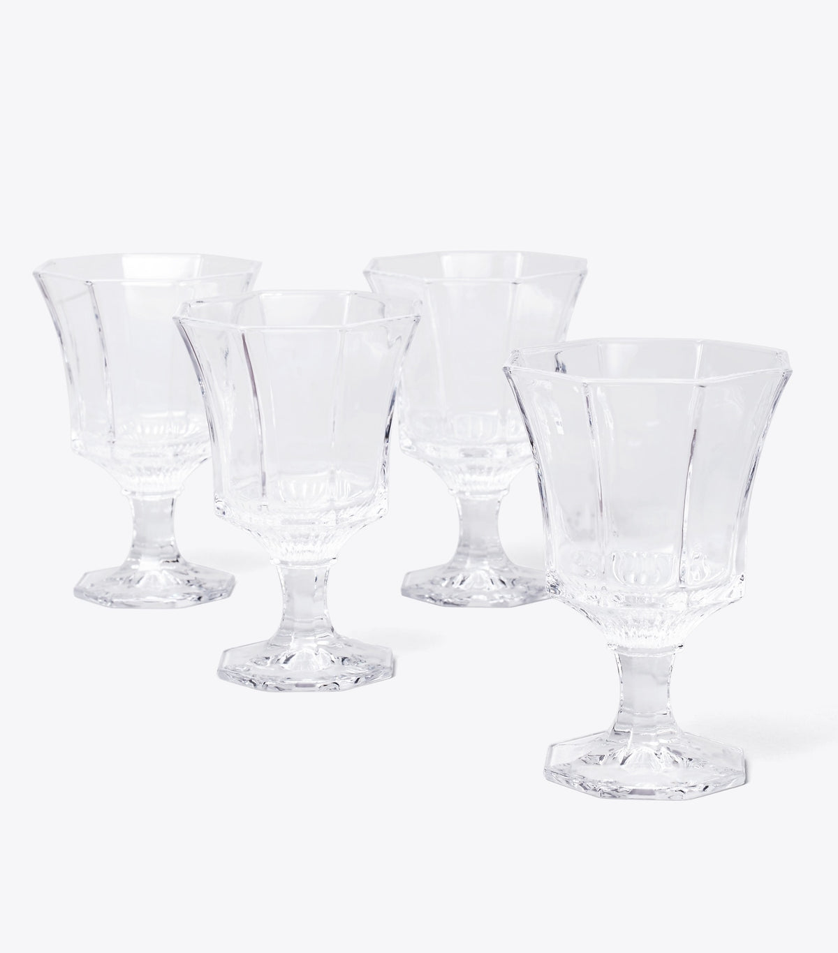 Tory Burch Signature - Pressed-Glass Wine Glass, Set of 4 - Clear