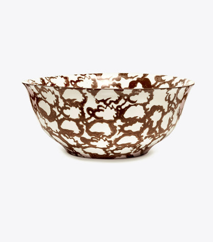 Tory Burch Popular - Spongeware Serving Bowl - Brown/Smoke Ring