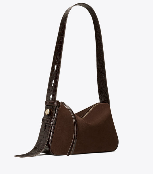 Tory Burch Best Seller - Small Romy Suede Shoulder Bag - Dark Cocoa