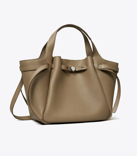 Tory Burch Sale - Small Leather Tote - Wild Mushroom