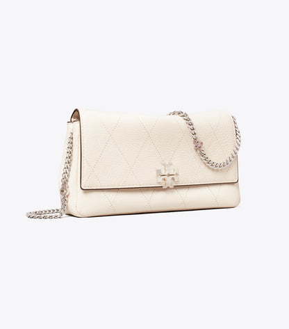 Tory Burch Customer Favorite - Charlie Quilted Chain Crossbody - Light Cream / Charms