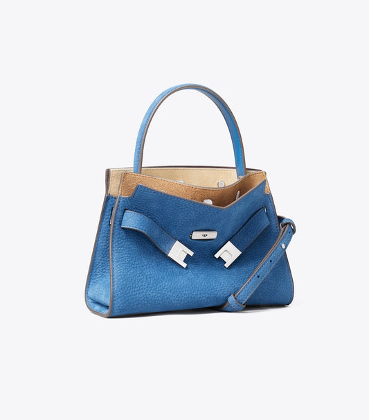 Tory Burch Discount - Petite Lee Radziwill Nubuck Double Bag - Bright Blue