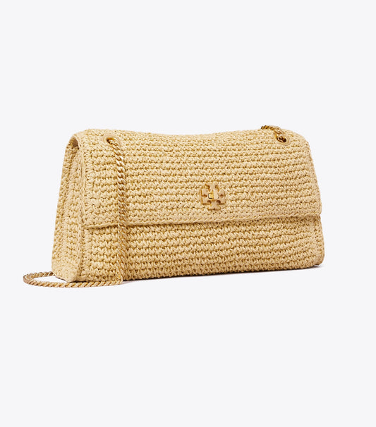 Tory Burch Great Value - Kira Turnlock Woven Shoulder Bag - Natural
