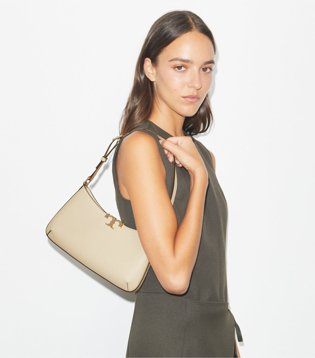 Tory Burch Exclusive - Eleanor Soft Slim Shoulder Bag - Light Stone