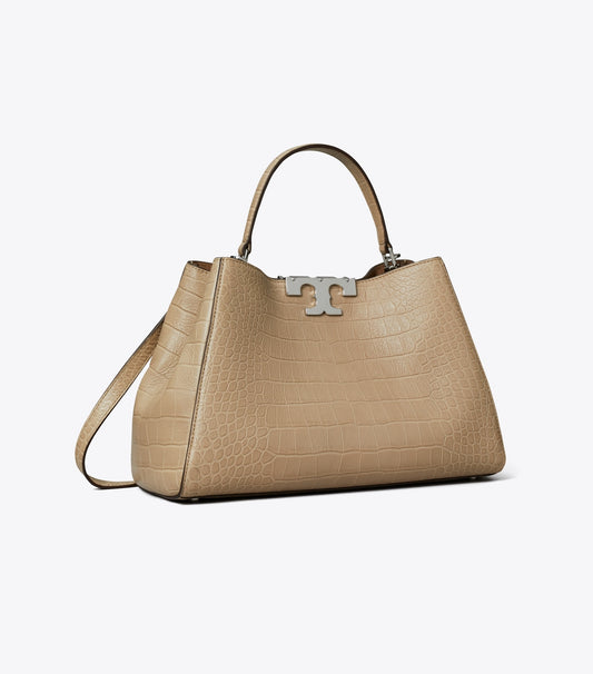 Tory Burch Premium - Eleanor Soft Croc-Embossed Satchel - Ginger Leaf