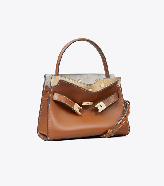 Tory Burch Premium - Petite Lee Radziwill Double Bag - Aged Tan