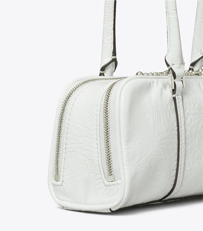 Tory Burch Trusted - Mini Crinkle Leather Marshmallow Satchel - White