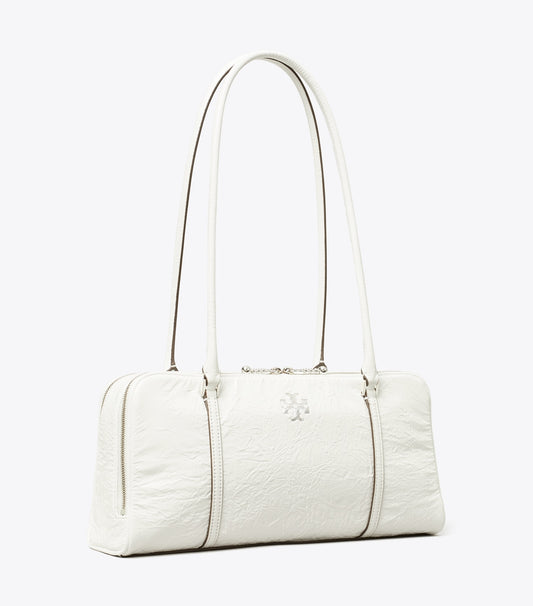 Tory Burch Discount - Small Crinkle Leather Marshmallow Satchel - White