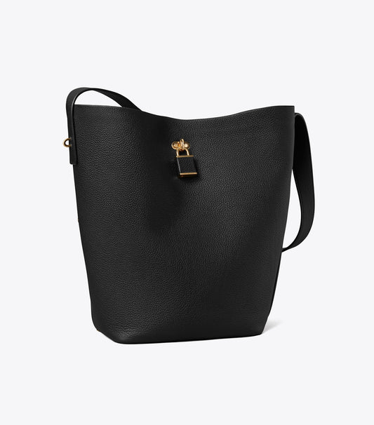 Tory Burch Trusted - Lock Slim Bucket Bag - Black