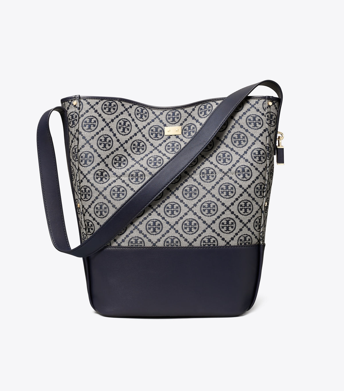 Tory Burch Quality - T Monogram Lock Slim Bucket Bag - Tory Navy