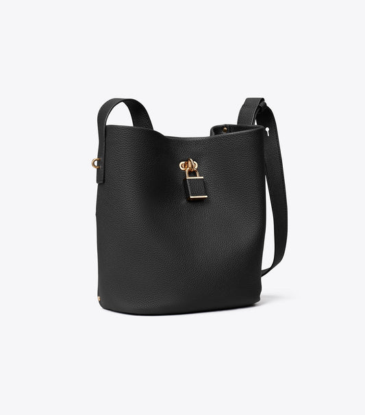 Tory Burch Classic - Medium Lock Slim Bucket Bag - Black