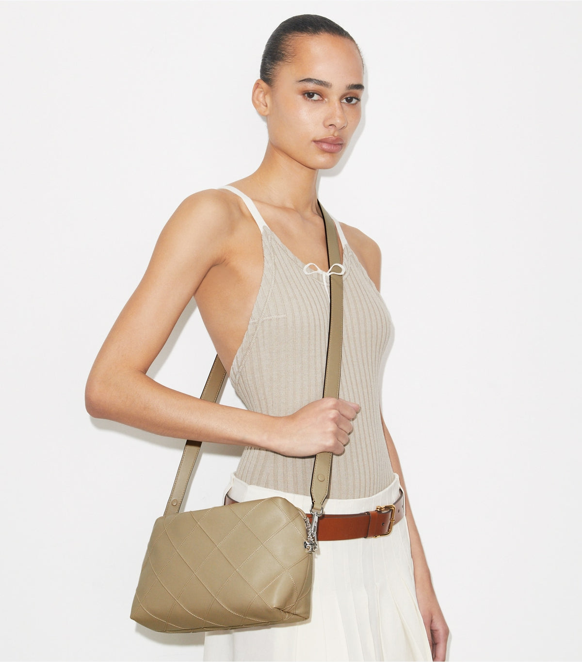 Tory Burch Customer Favorite - Large Fleming Soft Crossbody Bag - Soft Cement