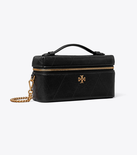 Tory Burch Everyday - Charlie Quilted Vanity Case - Black / Charms