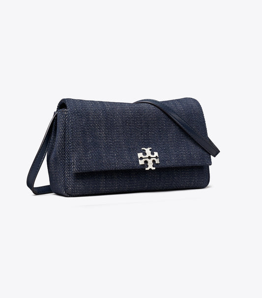 Tory Burch Special Offer - Charlie Denim Wallet Crossbody - Midnight