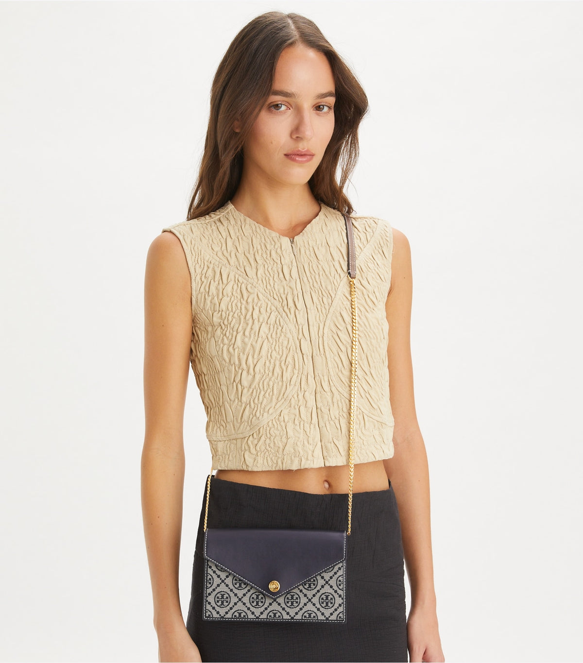 Tory Burch Customer Favorite - T Monogram Envelope Crossbody - Tory Navy