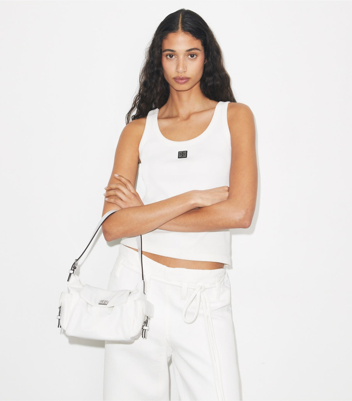 Tory Burch Value - Virginia Pocket Shoulder Bag - White