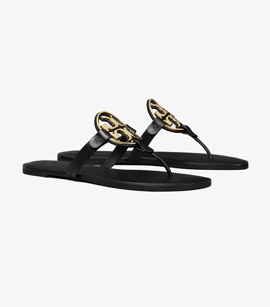 Tory Burch Best Seller - Metal Miller Sandal - Perfect Black / Gold