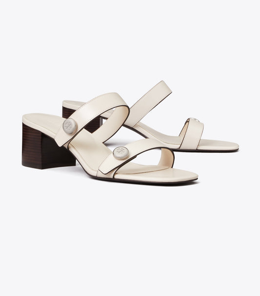 Tory Burch Value - Romy Block-Heel Sandal - Light Cream