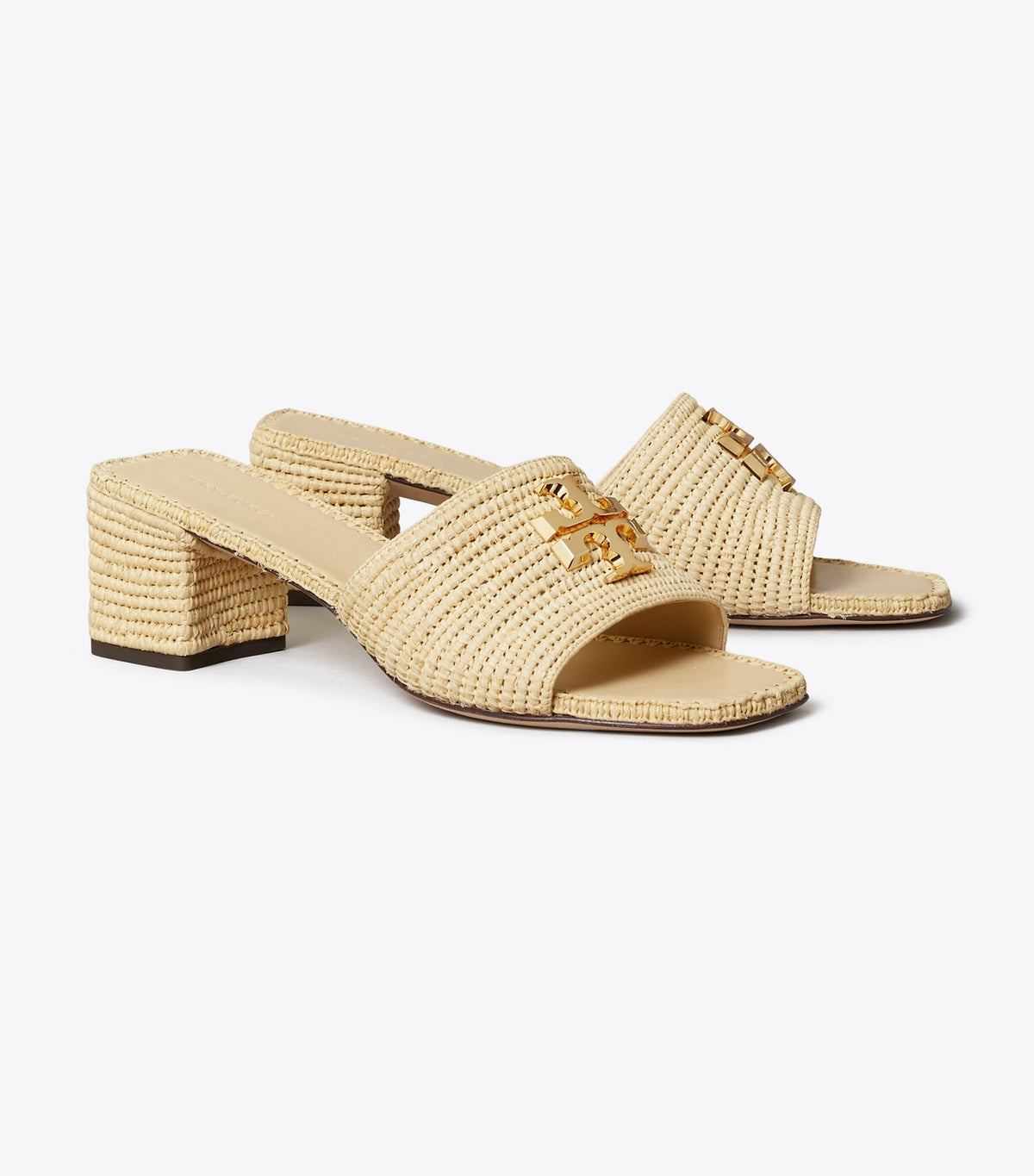 Tory Burch Recommended - Eleanor Raffia Heeled Sandal - Natural / Gold