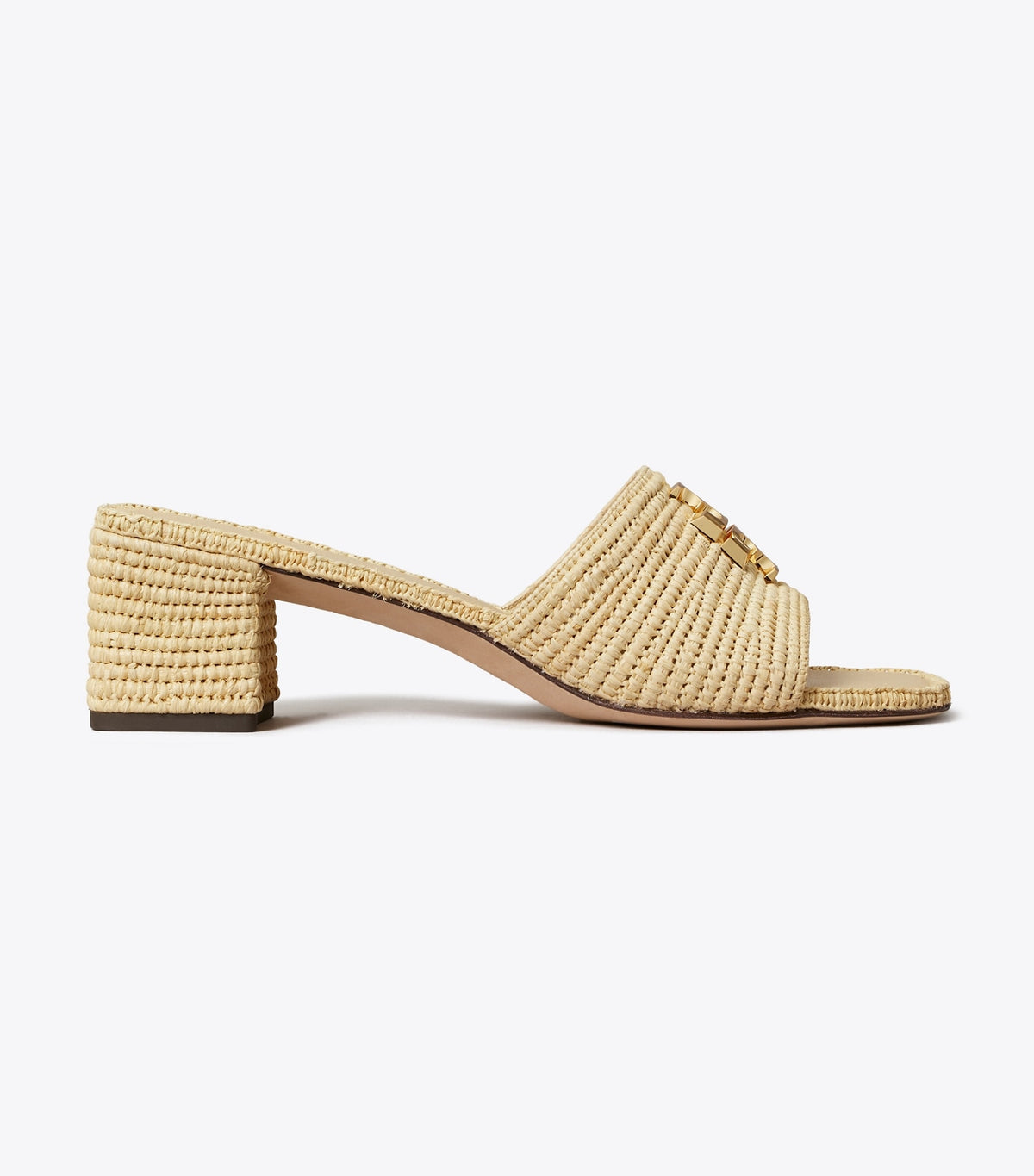 Tory Burch Recommended - Eleanor Raffia Heeled Sandal - Natural / Gold