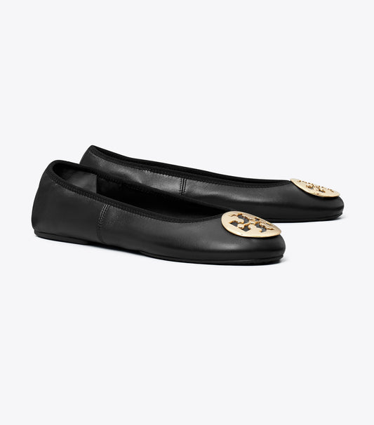 Tory Burch Great Value - Reva Travel Ballet - Perfect Black / Gold