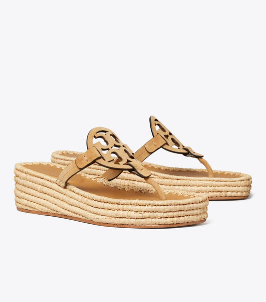 Tory Burch Special Offer - Miller Woven Wedge - Amber Grain